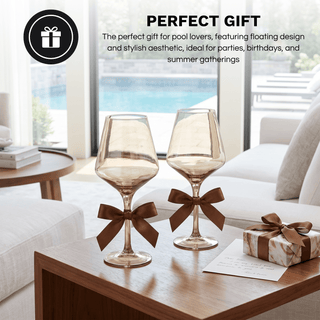 Floating Wine Glasses For Pool Set Of 2 15 Oz Shatterproof Poolside Wine Glasses Tritan Plastic Reus - Boutique Bella BellaWine Glasses