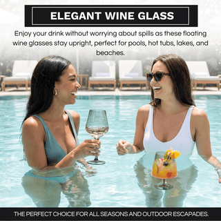 Floating Wine Glasses For Pool Set Of 2 15 Oz Shatterproof Poolside Wine Glasses Tritan Plastic Reus - Boutique Bella BellaWine Glasses