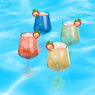 Floating Wine Glasses For Pool 18 Oz Set Of 8 That Float Shatterproof Poolside Wine Glasses Beach Cu