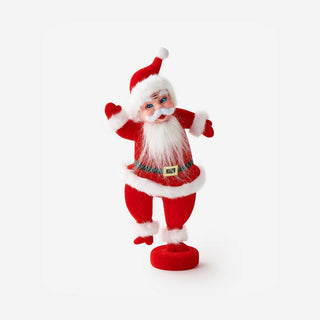 Flocked Dancing Santa - Boutique Bella BellaSanta Figurine
