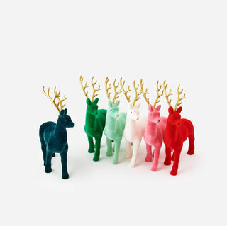 Flocked Deer with Gold Antlers - Boutique Bella BellaChristmas Decor