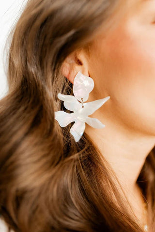 Flora Statement Earrings - Iridescent - Boutique Bella BellaEarrings