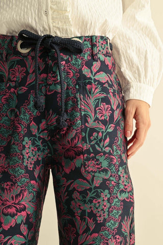 Floral Whimsy Jacquard Pants - Boutique Bella BellaPants