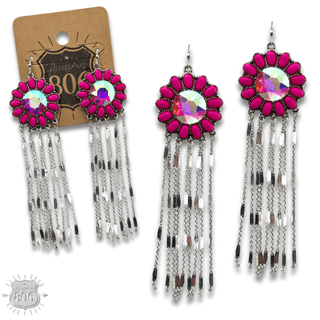 Flower concho fringe earring - Boutique Bella BellaEarrings