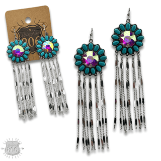 Flower concho fringe earring - Boutique Bella BellaEarrings