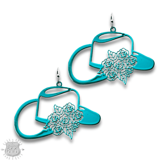 Flower cowboy hat earring - LC - Boutique Bella BellaEarrings