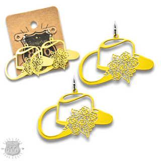 Flower cowboy hat earring - LC - Boutique Bella BellaEarrings