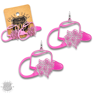 Flower cowboy hat earring - LC - Boutique Bella BellaEarrings