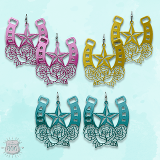 Flower horseshoe earring - LC - Boutique Bella BellaEarrings