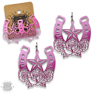 Flower horseshoe earring - LC - Boutique Bella BellaEarrings
