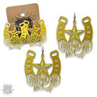 Flower horseshoe earring - LC - Boutique Bella BellaEarrings
