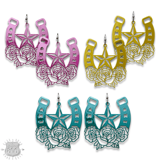 Flower horseshoe earring - LC - Boutique Bella BellaEarrings
