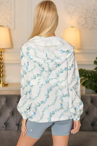 Flower Power Border Windbreaker Jacket - Boutique Bella BellaJacket