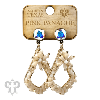Flute beaded teardrop earring with Austrian crystal - LC - Boutique Bella BellaEarrings