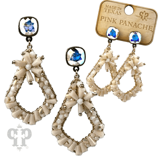 Flute beaded teardrop earring with Austrian crystal - LC - Boutique Bella BellaEarrings