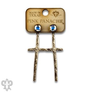 Foil cross earring with Austrian crystal - Boutique Bella BellaEarrings