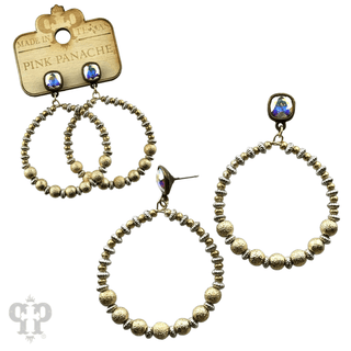 Foil texture bead circle earring - Boutique Bella BellaEarrings