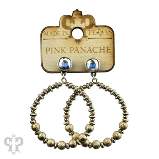 Foil texture bead circle earring - Boutique Bella BellaEarrings