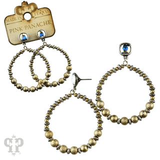 Foil texture bead circle earring - Boutique Bella BellaEarrings