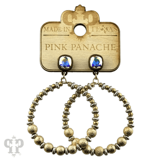 Foil texture bead circle earring - Boutique Bella BellaEarrings