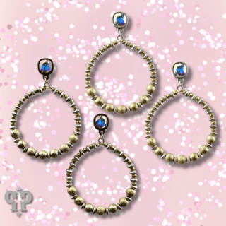 Foil texture bead circle earring - Boutique Bella BellaEarrings