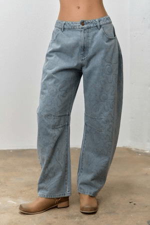 Folk Inspired Embroidered Pant - Boutique Bella BellaPants