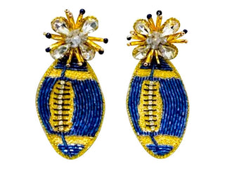 Football Burst Earrings - Blue and Gold - Boutique Bella BellaEarrings