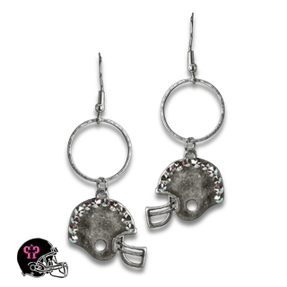 Football helmet Game Day earring with Austrian crystals - LC - Boutique Bella BellaEarrings