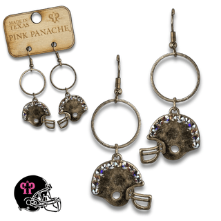 Football helmet Game Day earring with Austrian crystals - LC - Boutique Bella BellaEarrings