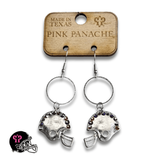 Football helmet Game Day earring with Austrian crystals - LC - Boutique Bella BellaEarrings