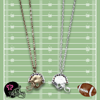 Football helmet Game Day necklace with Austrian crystals - LC - Boutique Bella BellaNecklaces