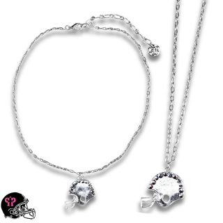 Football helmet Game Day necklace with Austrian crystals - LC - Boutique Bella BellaNecklaces