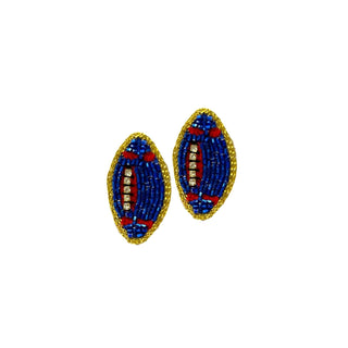 Football Stud Earrings - Blue and Red - Boutique Bella BellaEarrings