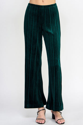 Forest Pleated Velvet Pants - Boutique Bella BellaPants