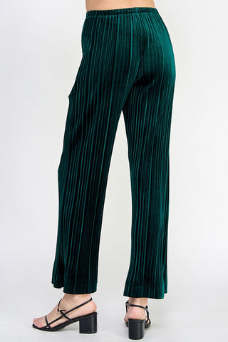 Forest Pleated Velvet Pants - Boutique Bella BellaPants