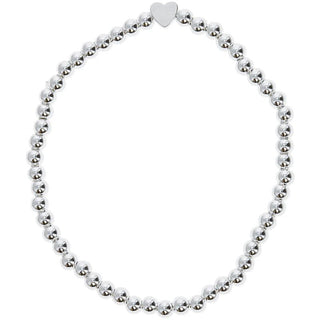 Forever In My Heart Silver Plated - Beaded Stretch Bracelet - Boutique Bella BellaBracelet