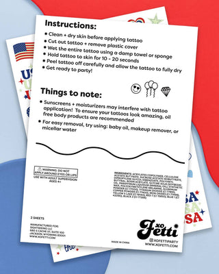 Fourth of July Tattoos | glow in dark, patriotic, usa flag, - Boutique Bella BellaTattoos