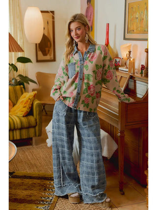 Fray Day Plaid Jeans - Boutique Bella BellaPants