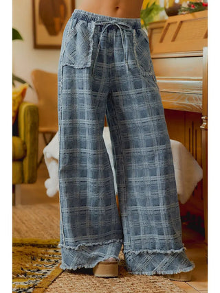 Fray Day Plaid Jeans - Boutique Bella BellaPants