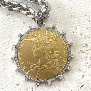 French Coin Medallion Necklace - Boutique Bella BellaNecklace