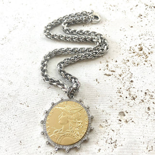 French Coin Medallion Necklace - Boutique Bella BellaNecklace