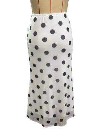 French romance Polka Dots Midi skirt - Boutique Bella Bellaskirt