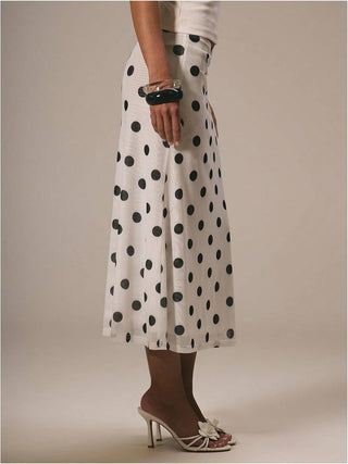 French romance Polka Dots Midi skirt - Boutique Bella Bellaskirt