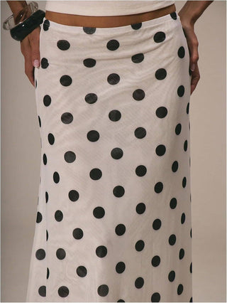 French romance Polka Dots Midi skirt - Boutique Bella Bellaskirt
