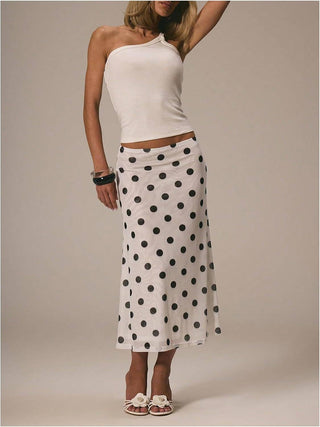 French romance Polka Dots Midi skirt - Boutique Bella Bellaskirt