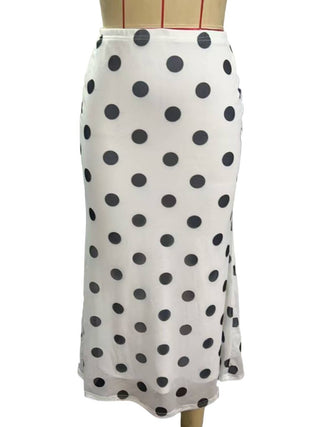 French romance Polka Dots Midi skirt - Boutique Bella Bellaskirt