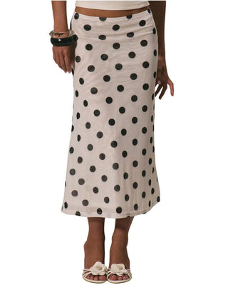 French romance Polka Dots Midi skirt - Boutique Bella Bellaskirt