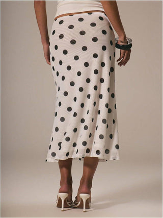 French romance Polka Dots Midi skirt - Boutique Bella Bellaskirt