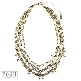 Freshwater pearl multi-drop chain necklace - Boutique Bella BellaNecklaces