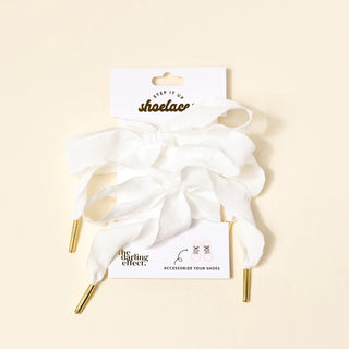 Frilly White Step It Up Shoelaces - Boutique Bella Bellashoe laces